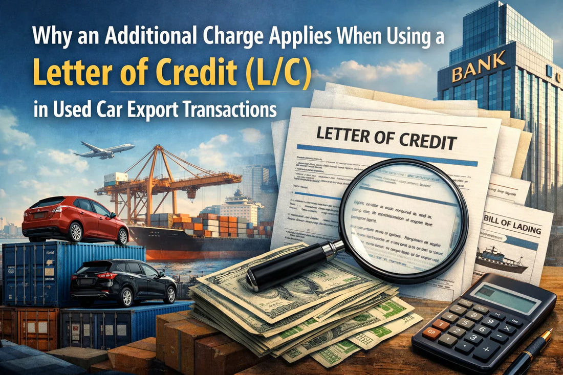 Why an Additional Charge Applies When Using a Letter of Credit (L/C) in Used Car Export Transactions
